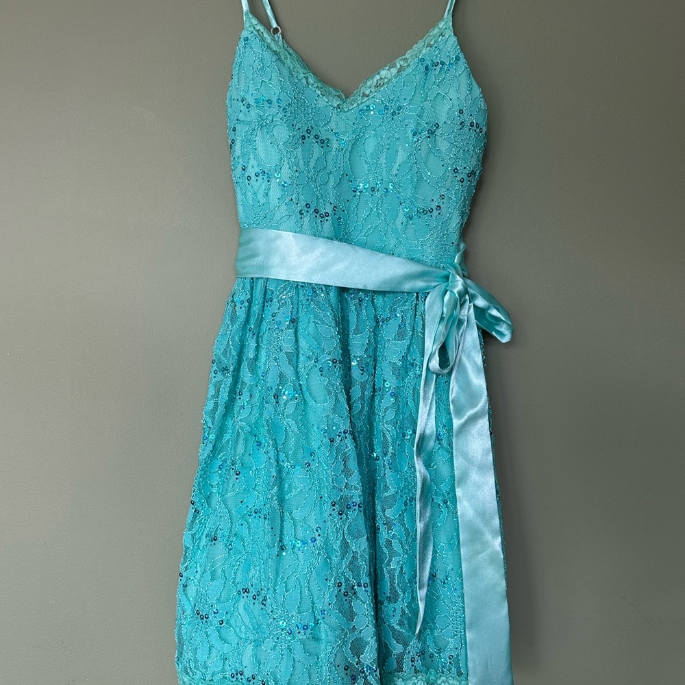 Windsor seafoam green/turquoise sequin dress